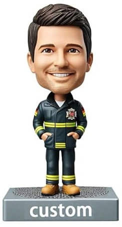 mydedor Individuelle Wackelkopf-Figur, individuelle Puppe, männlicher Polizist in Uniform, benutzerdefinierter Wackelkopf, Wackelkopf-Figuren, handgefertigt, personalisiertes Geschenk für erwachsenen