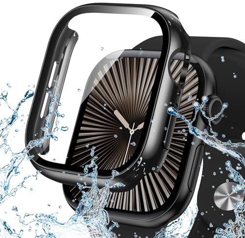 Neitra wasserdichte Hülle für Apple Watch Series 11/10 46mm Schutzhülle mit HD Glass Displayschutzfolie, Hart PC Voller Körper Kratzfest Gehäuse Cover für Apple Watch Series 11/10 46mm