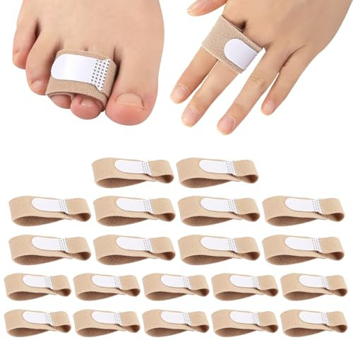 ZOCONE 20 Piezas Corrector Dedo Martillo Pie Vendaje Dedo Pie y Mano Separador de Dedos Tela Ferula Dedo Martillo para Hombres y Mujeres Ajustable Enderezador de Dedos Pies para Garra Martillo