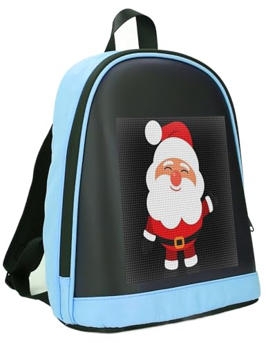 Asixxsix LED-Rucksack, Laptop-Rucksack mit Vollfarb-LED-Display und App-Steuerung, DIY-Moderucksack mit Programmierbarem Bildschirm, Anpassbares Textanimationsbild, 10,2 X 4,7 X 11,8 Zoll,