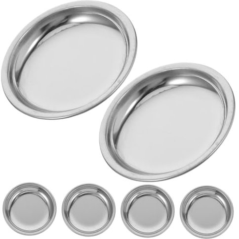 ABOOFAN Lot De 6 Soucoupes En Acier Inoxydable Pour Sachets De Thé Plateau Égouttoir Anti-Goutte Accessoire De Cuisine Pour Infuseurs Et Passoires
