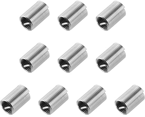 QUARKZMAN 20 Pièces Insert de Réparation de Filetage, M10 x 1.25 Longueur après Installation 25mm Insérer Écrou en Acier Inoxydable 304, Kit pour Conversion Outil Équipements Mécaniques