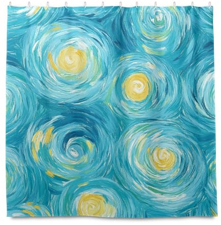 miaozhen Tenda da doccia impermeabile in tessuto con gancio, 182 x 183 cm, in poliestere, lavabile, lunga, per bagno completo cortinas para ba?o a prueba de agua