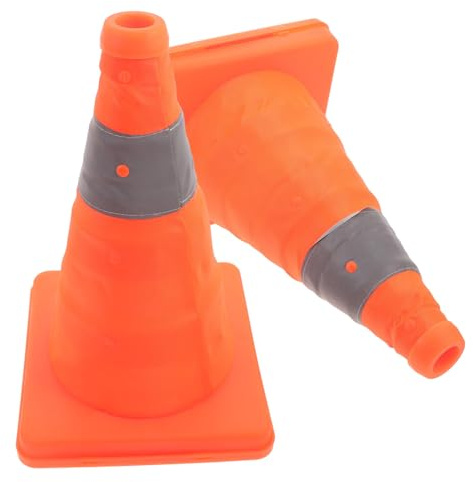 Cabilock 2 pièces Cônes de Signalisation Pliables Cônes de Sécurité Multifonctions avec Base Stable Antidérapante pour Parkings et Chantiers Résistants et