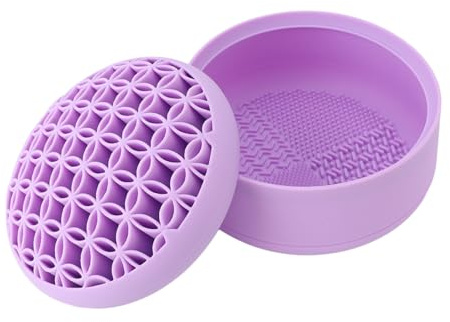 YolieraArt Supporto per pennelli da trucco in silicone, organizer 3 in 1 e stendibiancheria con gancio per appenderlo, supporto portatile per pennelli e spugne