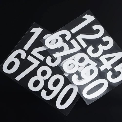 40Pcs White Pieces Reflective Mailbox Number Sticker Decal Adhesive Reflective Address Numbers Number 0-9 for Window, Signs, Door, Cars, Mailbox Accessories and Hardware (1inch)