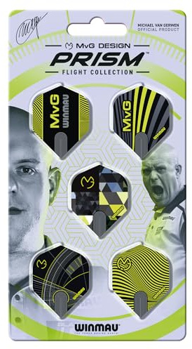 WINMAU - Dartflug Kollektionen - Dartflüge 5 Sets pro Packung (insgesamt 15 Stück) Extra dick 100 Mikron - Dartflüge in Standardform - Professionelles Dartzubehör