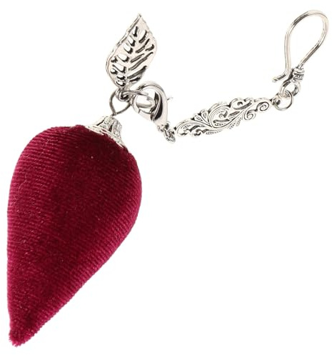 ifundom Nadelkissen Anhänger Vintage Rot mit Stoff Metall Handgefertigter Nadelhalter für Nähen Quilten Basteln Praktisches Nähzubehör für Selbstgemacht Nähprojekte