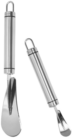 Toyvian Lot de 2 Éplucheurs D'oranges en Acier Inoxydable, Couteaux à Pamplemousse Robustes, Outil Portable pour Peler Agrumes, Accessoire Pratique Cuisine Maison, Facile à Utiliser