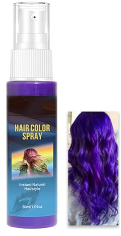 Lila Haarspray, Temporäre Haarfarbe, Purple Sofort Haarfarbespray, Nicht Klebrig Hair Color Spray, Waschbar Haar Colorationen Karneval Halloween Cosplay Party, Sanfte Formel