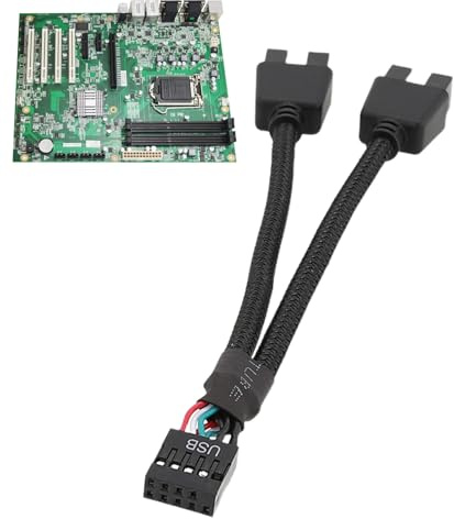 Motherboard 9 Pin USB Header Splitter Strong Stability Connection Supplies | Motherboard Shield Wire Braid Design, Connection Supplies for Homes, Offices, Internet Cafes