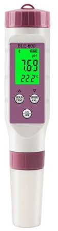 LLAWQSM Wassertester, 7-in-1-pH-Meter: pH/EC/TDS/ORP/Salz/SG/Temperatur – Online-Überwachung per App – Intelligenter Trinkwasser- und Aquarienwassertester