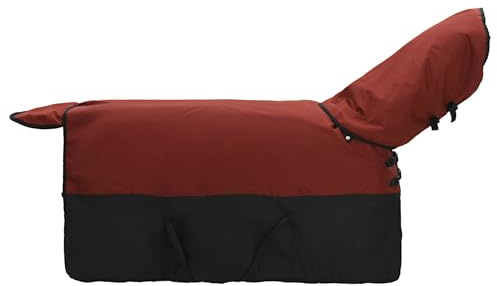 Hästfilt mörkgrön och svart 95 cm polyester vattentät vindtät andas med sveplucka för stall, pilar och utomhus övergångssäsong skydd mot regn och svett