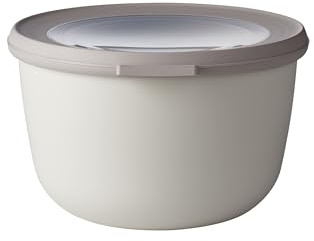 Mepal - Multi Bowl Cirqula Round - Contenitori Plastica con Coperchio - Adatto come contenitore ermetico per Frigo, microonde, Congelatore e piatti da portata - Ciotole Cucina - 1000 ml - Nordic white