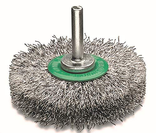 Lessmann 34574 Cepillo redondo de alambre de acero inoxidable 0,20 mm, ondulado 80 mm