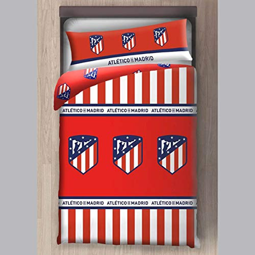 Atlético de Madrid Funda Nórdica 2 Piezas (Funda Nórdica y Funda de Almohada) (150 cm)