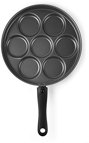 Excelsa Disco Cook Padella 7 Scomparti per Pancake/Crepes, Antiaderente, Diametro: 28 cm, Alluminio