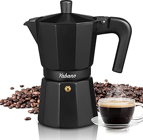 Yabano Stovetop Espresso Maker - 6 Cups/300ml Classic Moka Pot for Italian Espresso, Aluminum Coffee Maker for Gas, Electric, or Ceramic Stovetops, Manual Percolator for Home & Camping