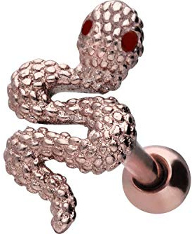 PIERCINGLINE Chirurgenstahl Ohrpiercing | Schlange | Ohr Stecker Piercing Schmuck | Farbauswahl