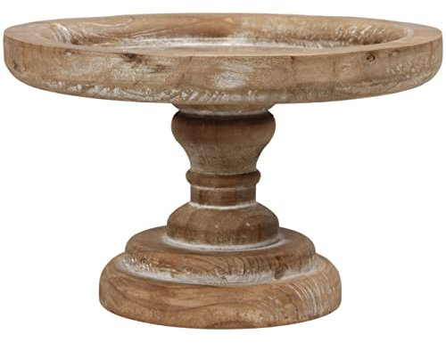 SOFE Soporte rústico para tartas de 11 pulgadas, soporte redondo vintage para tartas, soporte para tartas de madera natural con pedestal, soporte para tartas de granja, perfecto para bodas, cumpleaños