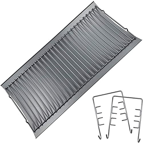 GriHero Sartén de acero inoxidable de 27 pulgadas para barbacoa al aire libre para ahumadores, parrilla compatible con Charbroil 17302056, parrilla de carbón de leña 4 parrillas, E1224, 2121, 2222