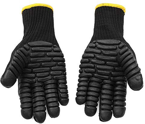 Washranp Guanto Per L'estricazione, Guanti Protettivi Da Lavoro Antiurto Anti-vibrazione Antiurto Nero