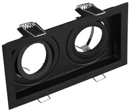 Eckiger Deckeneinbaustrahler aus Metall in Schwarz matt, 17,2 x 9,2cm