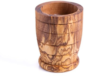 DARIDO Olivenholz Teelichthalter, 6x6x7cm, Handgefertigt RUND Kerzenständer, Romantische Deko für Wohnzimmer, Bad, Tisch, Rustikal und Vintage Geschenk, Valentinstag, Weihnachten Teelichter Dekoration