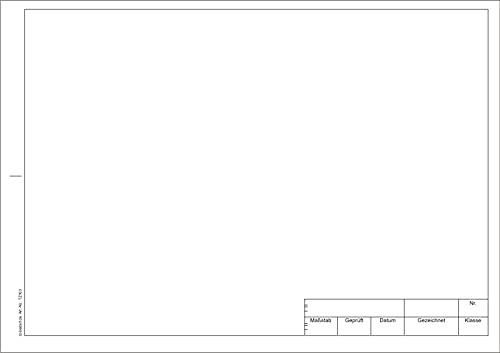 TRANSPARENT Papier A3 mit Rand + Schriftfeld - 25 Blatt -90g/m²