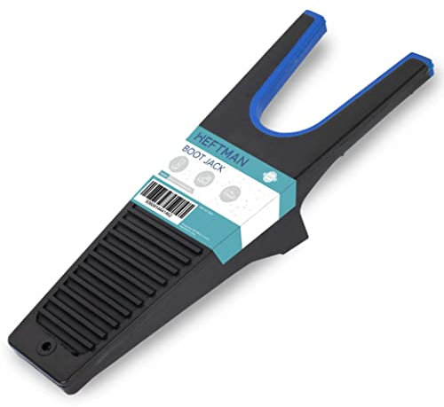 HEFTMAN Boot Jack - Heavy Duty Welly Boot Remover, Sturdy Plastic Boot Puller for Quick and Easy Removal of All Types/Sizes of Boots & Wellies - With Anti-Slip Rubber Grip & Shoe Scraper to Remove Mud
