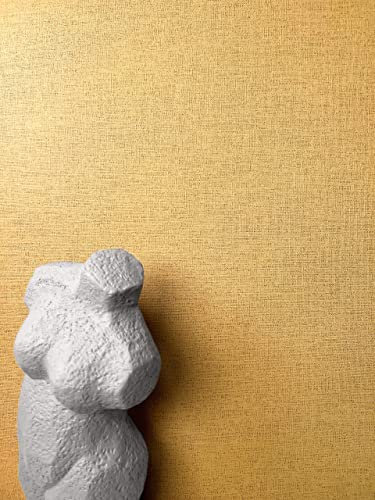 NEWROOM carta da parati Giallo Tinta Unita Tessuto non Tessuto - Uni Ocra Struttura Tessile