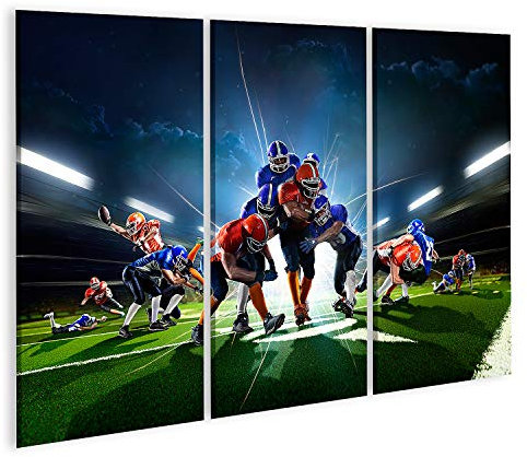 islandburner Bild auf Leinwand Collage aus American Football Spieler in der Aktion Grand Arena Bilder Wandbilder Poster GBBS-3P