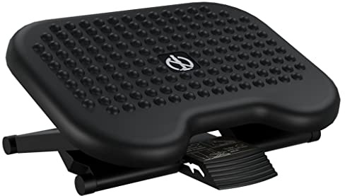 vidaXL Fußstütze Fußhocker Fußablage Fußbank Ergonomisch Höhenverstellbar Fußauflage mit Massagefläche für Büro Schwarz 46x34,5x11cm
