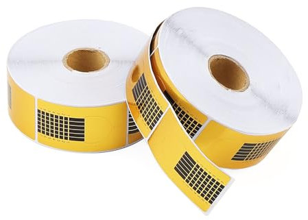 NGOSUET 1000 Stück Nagelschablonen für Gelnägel, Selbstklebende Nagelschablonen Verlängerung, Nail Stencils Schablone für Nagelverlängerung, Künstliche Nagel-Verlängerung, 500 Stück pro Rolle