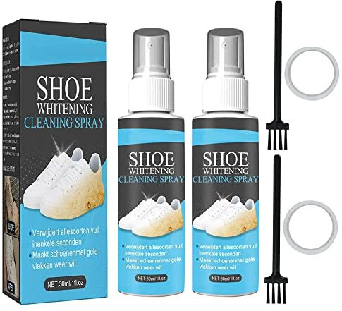 TAOZHIYAO 30ml Weiße Schuhe Reinigungsgel Clean, Whitening Polnisch Schuh Fleck Schaum Desoxidationsmittel Sneaker entfernen Gelber Rand Oxidierendes Spray Reinigung (2Stück)