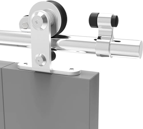 TSMST 183CM/6FT Schiebetürbeschlag Set Schiebetürsystem Gleitschiene Holzschiebetür Edelstahl
