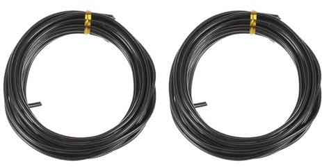 sourcing map 2pcs Bonsai Training Wire 3.5mm Total 10mm 33 Feet Anodized Aluminum Wire Corrosion Resistant Garden Wire for Plants Bonsai Trees Shaping Bending Indoor, Black