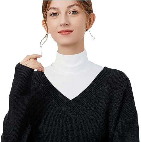 NiceYnn Modal Cotton Fake Turtleneck Collar for Women Girls, Detachable Faux Half Top Mock Blouse Inserts Dickey Collar, Neck Cover Warmer Turtleneck Pullover Shirt