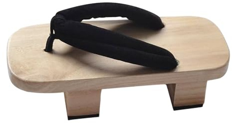 Zuecos japoneses de madera para el hogar, antideslizantes, duraderos, ligeros, para mujeres y hombres, sandalias tradicionales japonesas para disfraz, Black, 44 EU
