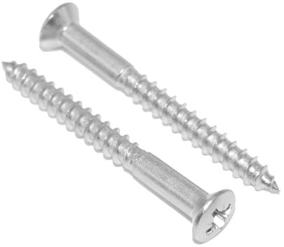 Lot de 20 vis à bois - 4 x 60 - En acier inoxydable A2/V2A - À tête fraisée cruciforme - Pozidrive - DIN 7995 - Inoxydable