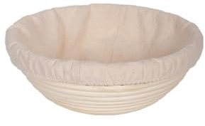 Round Banneton Proofing Basket Natural Rattan Bread Proofing Basket with Cloth Liner Sourdough Proving Baskets for Bread Making Sourdough Starter Kit Bread Making Accessories, 20cm in diameter
