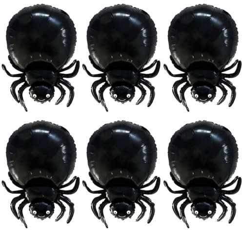 Palloncino Foil Ragno Halloween, Confezione da 6 Palloncini Spaventosi Ragno Grandi, Palloncini Mylar Giganti Ragno, Decorazioni XXL Palloncini A Elio per Feste di Halloween Accessori Regalo