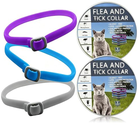 Cat Repellent Treatment, 3PCS Adjustable Cat Collars Built-in Pant-Based Formula Collar for Cats Repellent