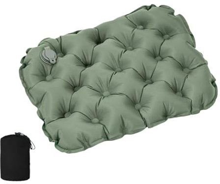 kesurpae Nylon Outdoor Kissen Sportsitz Nylon Outdoor für aufblasbares Sitzkissen Kissen Outdoor Filme Klappsitz, Olivgrün (Lagerung