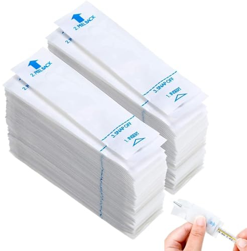 100 Stück Thermometer Hüllen,Sondenabdeckungen,Digitale Thermometer-Sondenabdeckungen,Hygienehüllen Ohrthermometer,Fieberthermometer Schutzhüllen,Für Thermometer-Zubehör,Kiuiom
