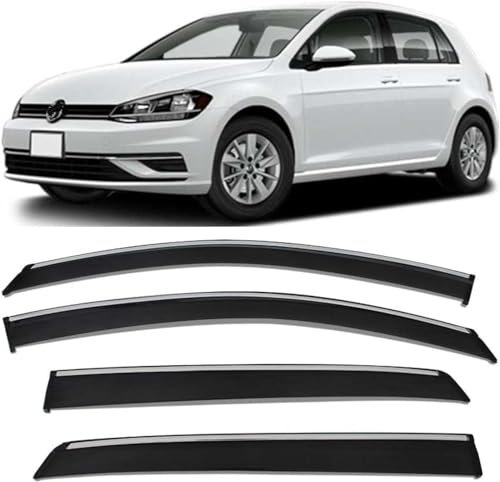 GuGuoZZ Windabweiser Regenabweiser für VW Golf 7 MK7/MK7.5 2014-2019 Luftabweiser Seitenscheiben Regenschutz Regenabweise Rumplex Windabweiser