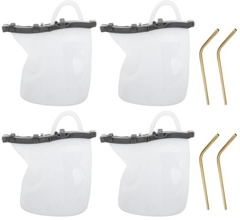 Sacchetti per Bevande, 4 Sacchetti in Plastica con Imbuto per Cannucce, Sacchetti per Bevande in Silicone Alimentare da 1,5 Litri con Cannucce, Sacchetti per Bevande per Feste,