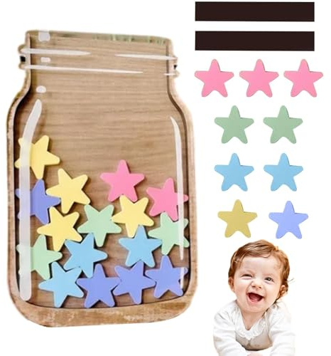 Belohnungsglas Klassenzimmer, Belohnungsglas Kinder, Reward Jar Magnetic, Belohnungsglas Magnetisch, Kinder Belohnung Jar Mit 25 Sternen, Interaktive Verhalten Belohnung Jar Für Lehrer Und Schüler