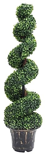WSJHUHK Casa & Giardino,Decorazione,Flora artificiale,Pianta artificiale a spirale di bosso con vaso verde 117 cm