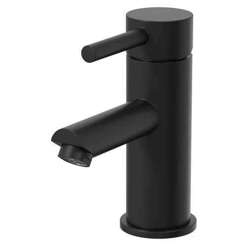 Architeckt® Malmo Bathroom Basin Sink Mixer Tap Modern Mono Round Single Lever Handle Faucet for Sinks, Black